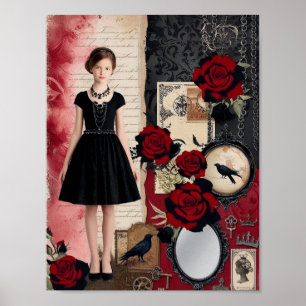Affiche Vintage gothique élégant Whimsical