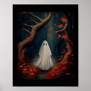 Affiche Vintage Gothique Floral Halloween Fantôme Perdu Da