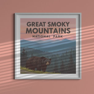 Affiche Vintage Great Smoky Mountains Park