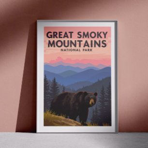 Affiche Vintage Great Smoky Mountains Park
