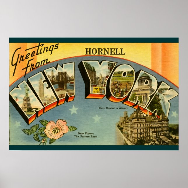 Affiche Vintage Greetings from New York (Devant)
