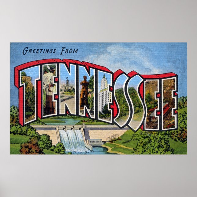 Affiche Vintage Greetings from Tennessee (Devant)