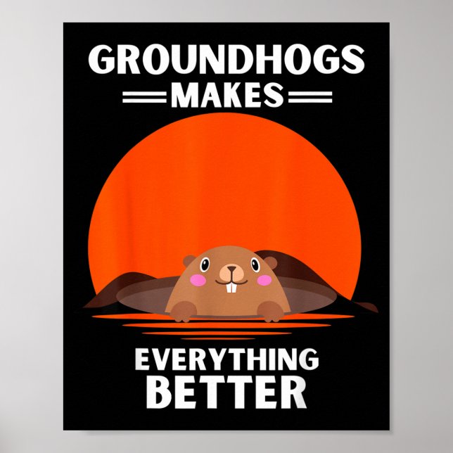 Affiche Vintage Groundhog rend tout meilleur Rétro  (Devant)