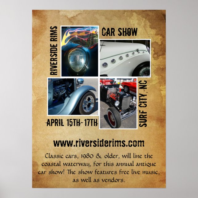 Affiche Vintage Grunge Style Event (Devant)