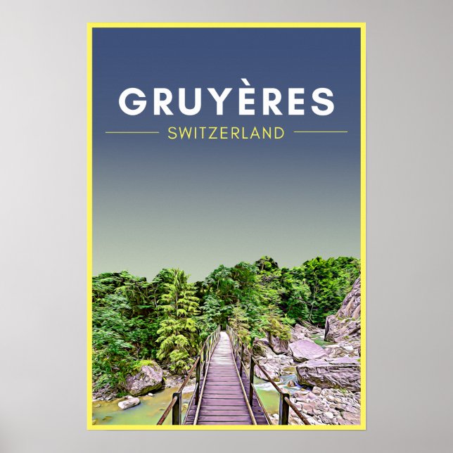 Affiche Vintage Gruyeres Suisse Voyage (Devant)