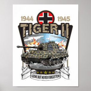 Affiche Vintage Guerre Mondiale 2 Tigre Allemand Tank 2 Ii