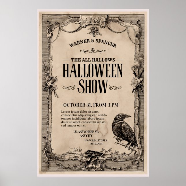 Affiche Vintage Halloween Invitation (Devant)