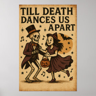 Affiche Vintage Halloween Jusqu'à ce que la mort nous sépa