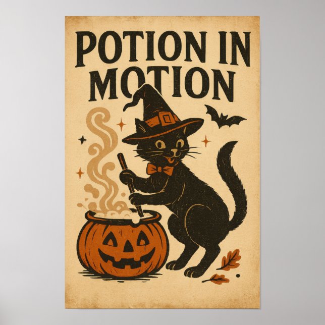 Affiche Vintage Halloween Potion in Motion (Devant)
