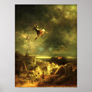 Affiche Vintage-Halloween sorcières