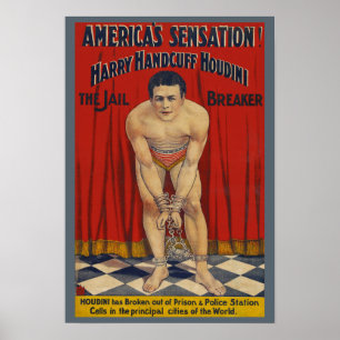 Affiche Vintage Harry Handcuff Houdini - Le Déchiqueur