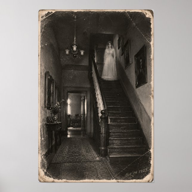 Affiche Vintage Haunted House Paranormal Apparition (Devant)