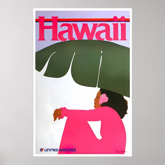 Affiche Vintage Hawaii Voyage Art Rétro Hawaïen (Devant)