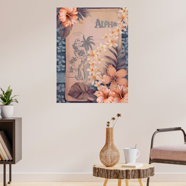 Affiche Vintage Hawaiian Scrapbook Waikiki Hula (Salon 3)