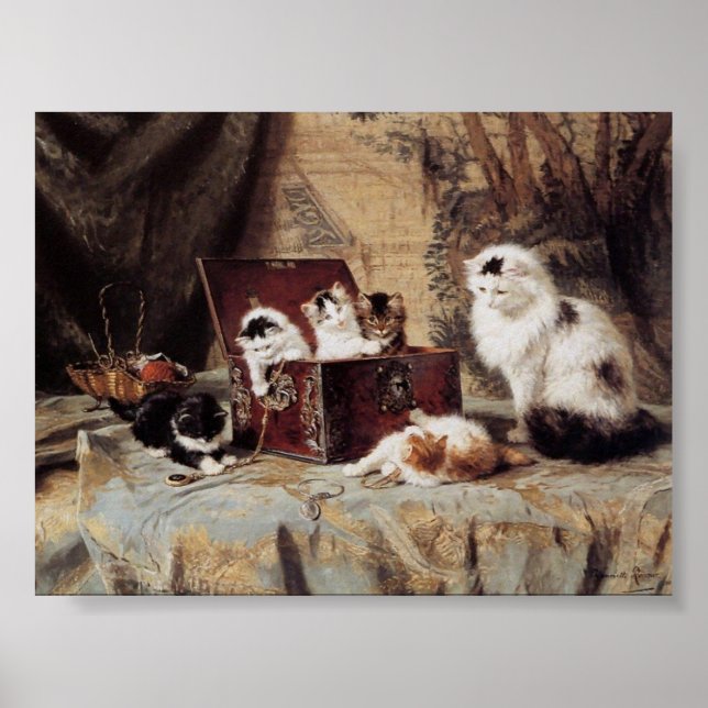 Affiche Vintage Henriette Ronner-Knip Fond de bijoux (Devant)