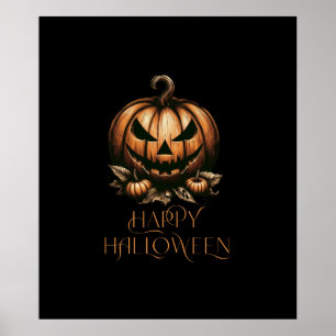 Affiche Vintage heureux citrouille Halloween