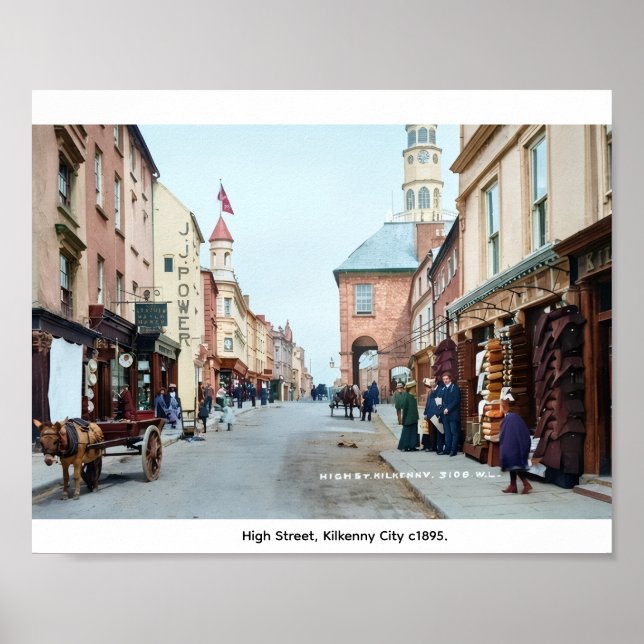 Affiche Vintage High St. Kilkenny ville Irlande (Devant)