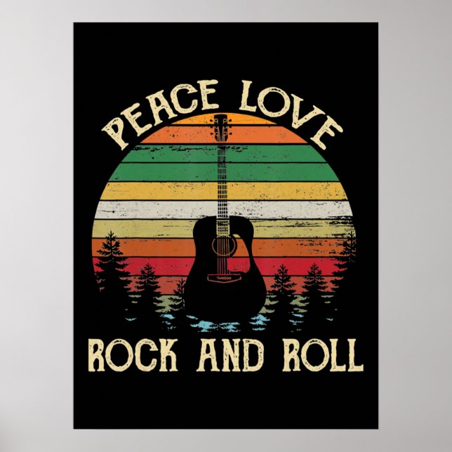 Affiche Vintage Hippie Van Flower Bus Peace Love (Devant)