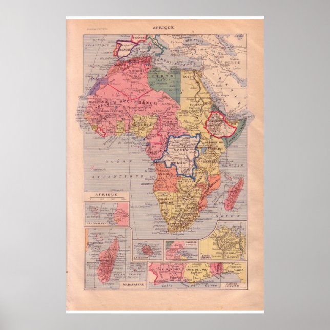 Affiche VIntage historic 1920   Africa (Devant)