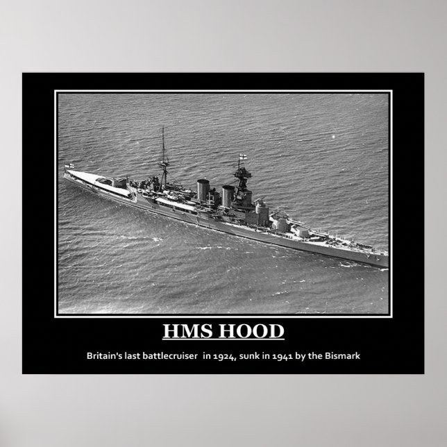 Affiche vintage HMS Hood 1924 (Devant)