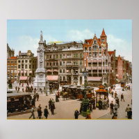 Vintage Hollandais Image, tramways d'Amsterdam