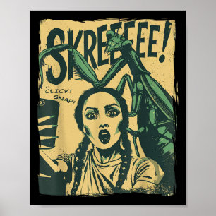 Affiche Vintage Horreur Comic Monster Selfie Retro Hallowe