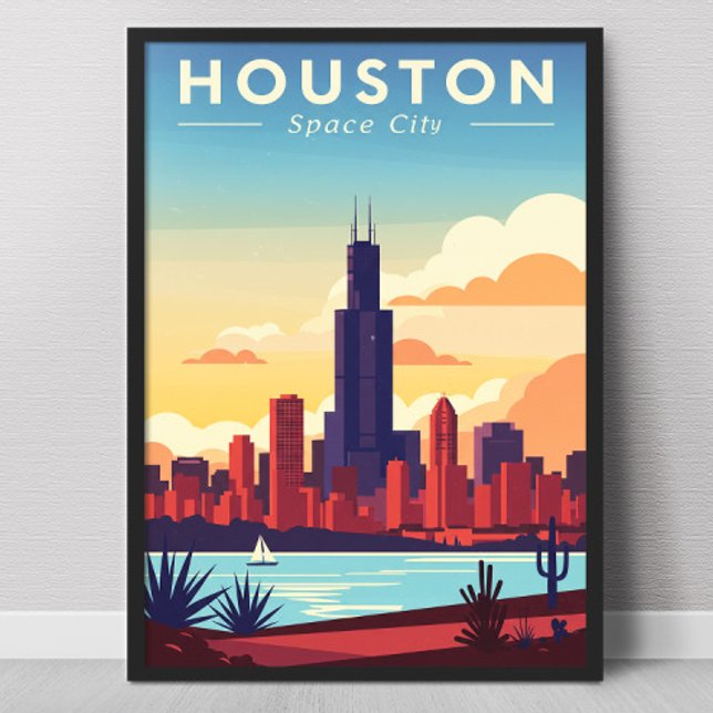 Affiche Vintage Houston (Créateur téléchargé)