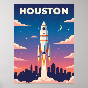 Affiche Vintage Houston Space City