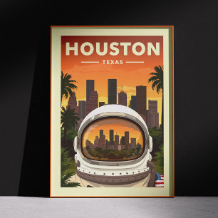 Affiche Vintage Houston Texas