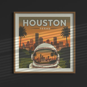 Affiche Vintage Houston Texas