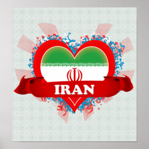 Affiche Vintage I Love Iran