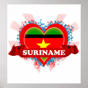 Affiche Vintage I Love Suriname