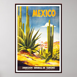 Affiche vintage imprimée Mexique grand format