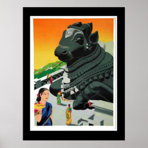 Affiche vintage Inde Visitez l'Inde