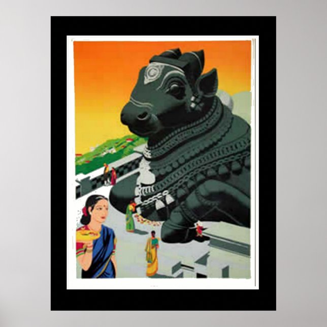 Affiche vintage Inde Visitez l'Inde (Devant)