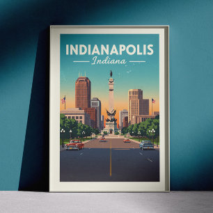 Affiche Vintage Indianapolis Indiana