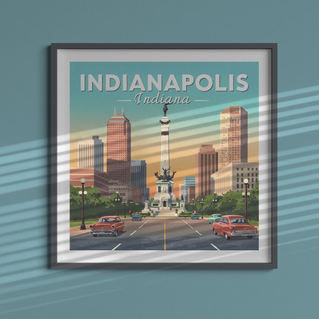 Affiche Vintage Indianapolis Indiana (Créateur téléchargé)