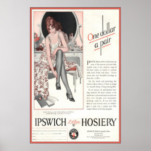 Affiche Vintage Ipswich Hosiery Ad from 1924