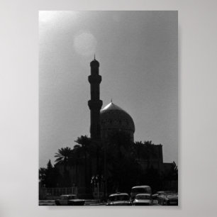 Affiche Vintage Irak Bagdad Mosquées taxis