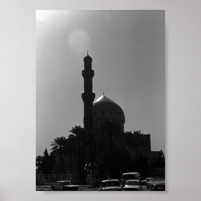 Affiche Vintage Irak Bagdad Mosquées taxis (Devant)