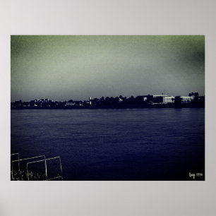 Affiche vintage Irak Bagdad rivière forat