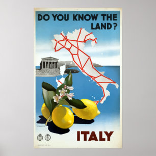 Affiche Vintage Italie Lemons Travel