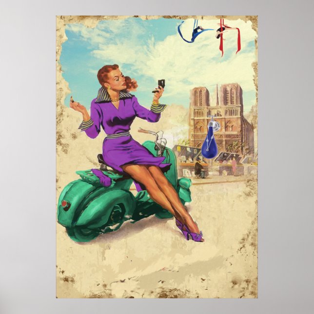 Affiche Vintage italienne fille (Devant)