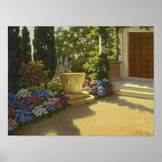 Affiche Vintage Ivan Choultse Jardin Villa Cypris