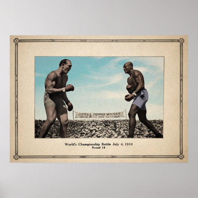 Affiche Vintage Jack Johnson vs Jim Jeffries (Devant)
