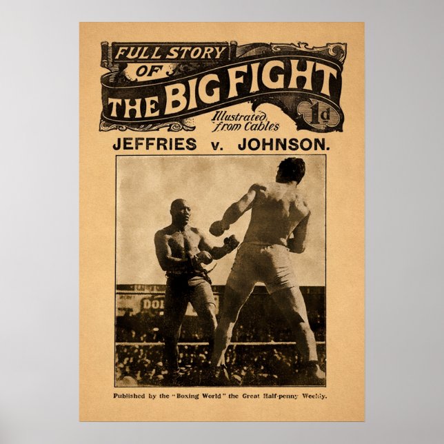 Affiche Vintage Jack Johnson vs Jim Jeffries Magazine (Devant)