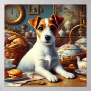 Affiche Vintage Jack Russell Terrier Peinture