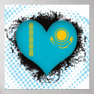 Affiche Vintage J'aime Kazakhstan