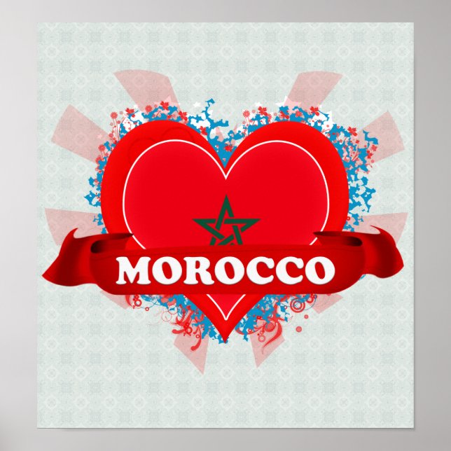 Affiche Vintage J'aime le Maroc (Devant)