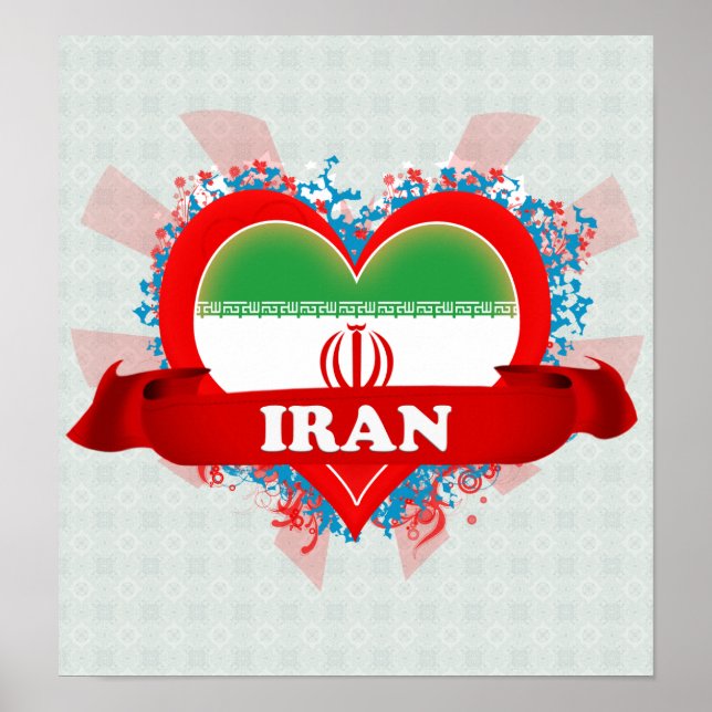 Affiche Vintage J'aime l'Iran (Devant)